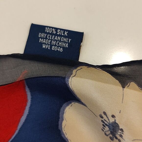 Charter Club Long Floral Silk Scarf - Picture 3 of 8